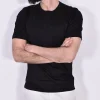 GRAN SASSO T-shirt<T-shirt filo scozia nero