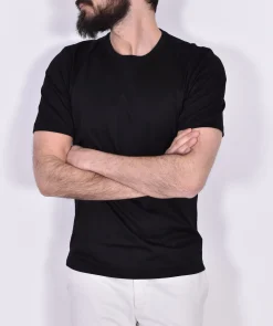 GRAN SASSO T-shirt<T-shirt filo scozia nero