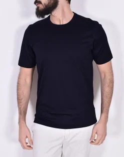 GRAN SASSO T-shirt<T-shirt filo Scozia blu notte