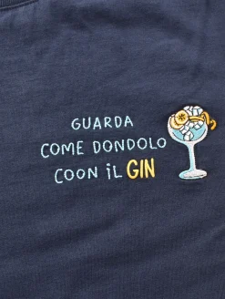MC2 SAINT BARTH T-shirt<T-shirt blu dondolo con il gin