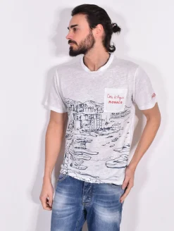 MC2 SAINT BARTH T-shirt<T-shirt lino monaco bianca