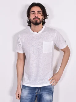 MC2 SAINT BARTH T-shirt<T-shirt lino bianca taschino Ecstasea