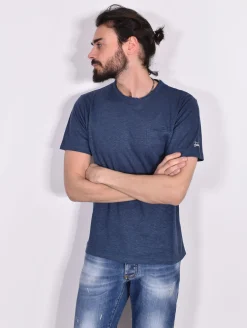 MC2 SAINT BARTH T-shirt<T-shirt lino blu taschino Ecstasea
