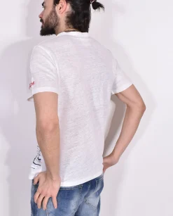 MC2 SAINT BARTH T-shirt<T-shirt lino monaco bianca