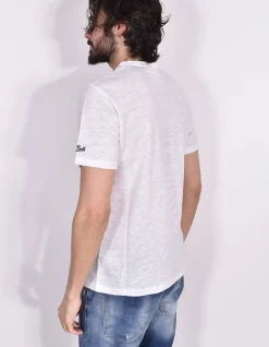 MC2 SAINT BARTH T-shirt<T-shirt lino bianca taschino Ecstasea