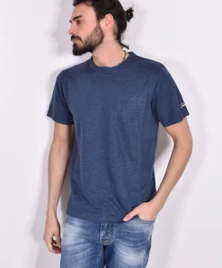 MC2 SAINT BARTH T-shirt<T-shirt lino blu taschino Ecstasea