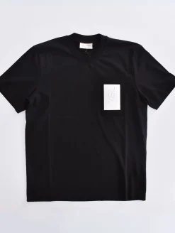 YES LONDON T-shirt<T-shirt nera taschino gomma