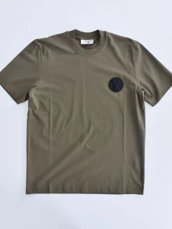 YES LONDON T-shirt<T-shirt verde patch gomma