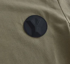 YES LONDON T-shirt<T-shirt verde patch gomma