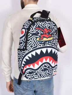 SPRAYGROUND Zaini<Zaino keith haring bianco nero rosso