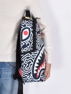 SPRAYGROUND Zaini<Zaino keith haring bianco nero rosso